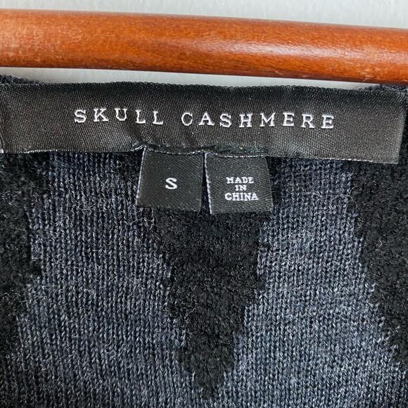 Skull Cashmere Black Belinda Asymmetrical Long Sleeve Wool Sweater Dress Small - Picture 6 of 10